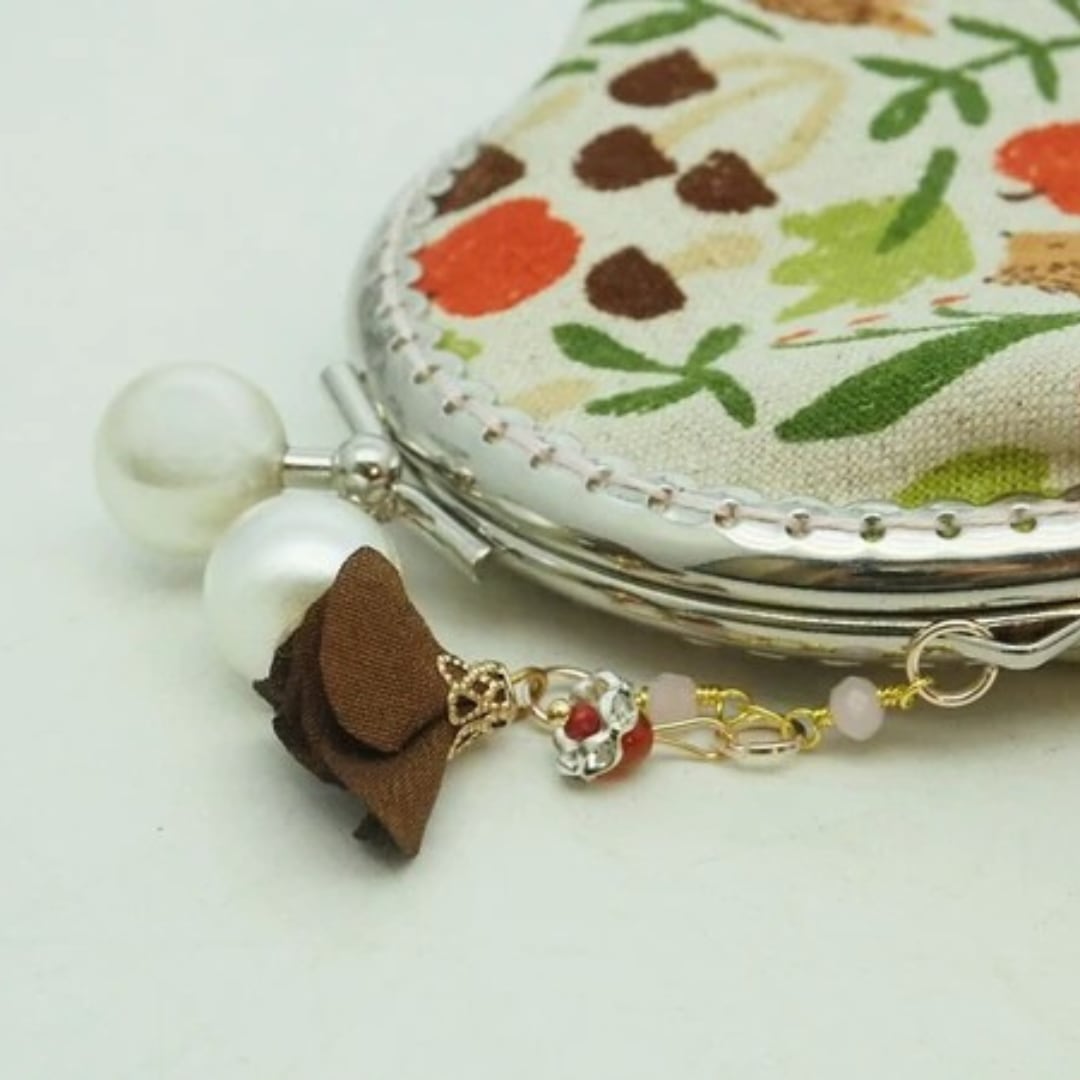 【ハンドメイド】がま口ポーチ・コインケース|はりねずみの森(口金8.5センチ)