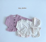 韓国子供服 / Mybebe / ワッフルレーススーツ (ボネット付き) / ベビー *S~Ⅿ*