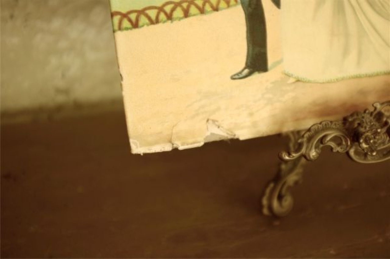 1900s フランス 42cm ルソー的結婚行進と絵画 クロモリトグラフ アンティーク