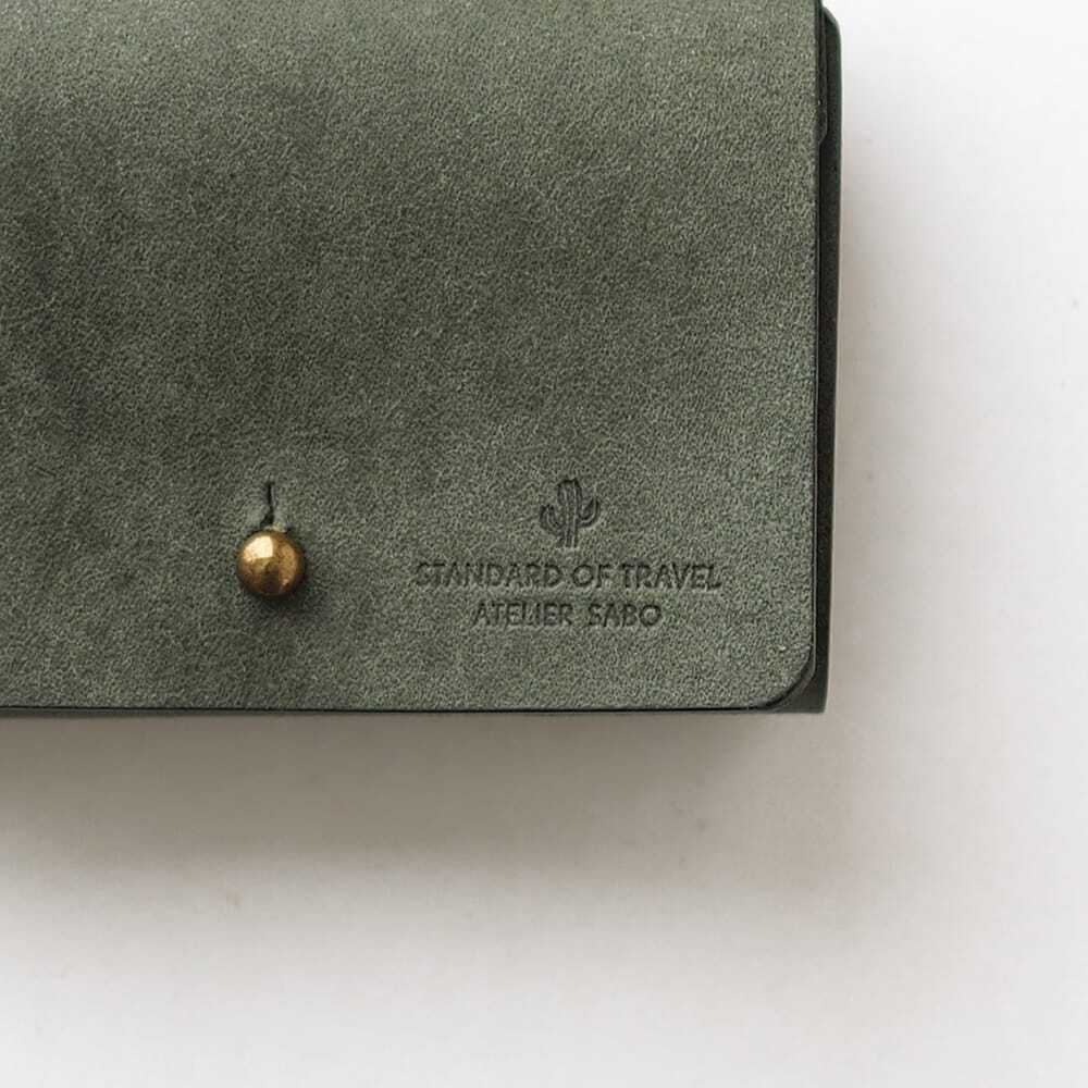 お札を折らない ミニ財布【グリーン×ブラウン】（受注生産） | セミ