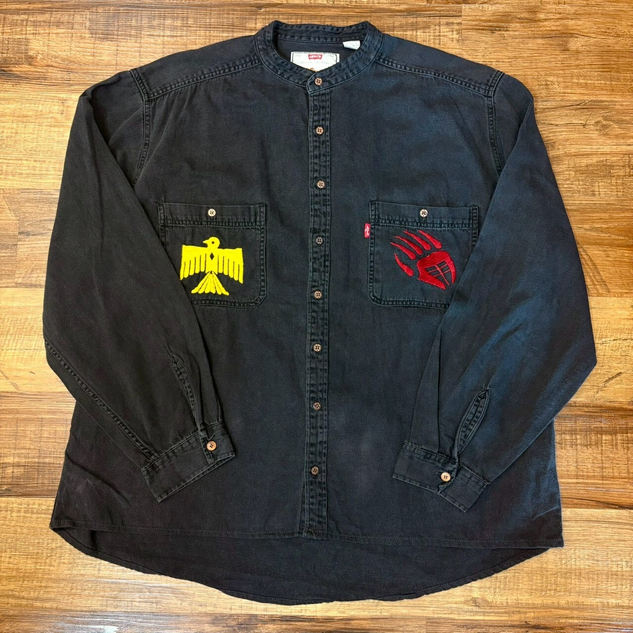 ナスングワム【Nasngwam】Indian motif Denim Shirt　2XLサイズ - 1