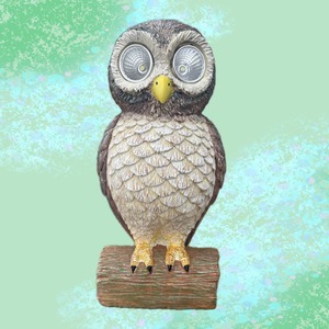 ソーラーライト(室外タイプ)　フクロウ　ロータリー・ヒロ　Solar Light Owl