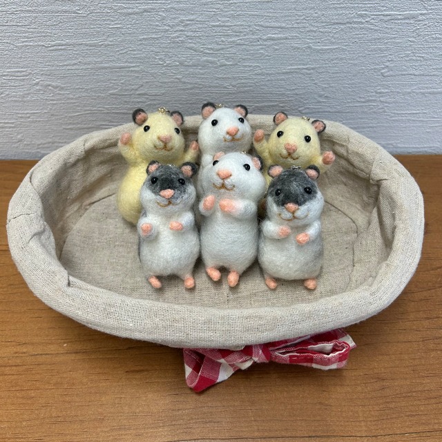 ハムスター　羊毛フェルト　キーホルダー