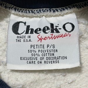 【Cheek-O】90s USA製 スウェット トレーナー クマ 刺繍プリント レディースS アメリカ古着