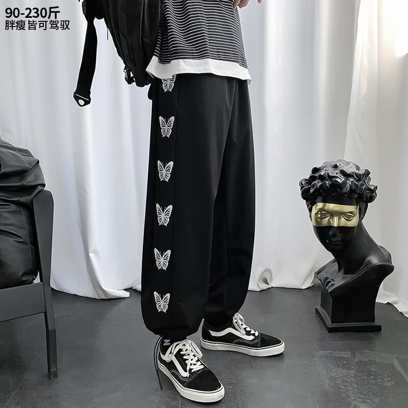 カジュアルパンツ ルーズButterflyデザイン プリント柄 ストリート 大きめサイズ ヒップホッププラスサイズ62418775160