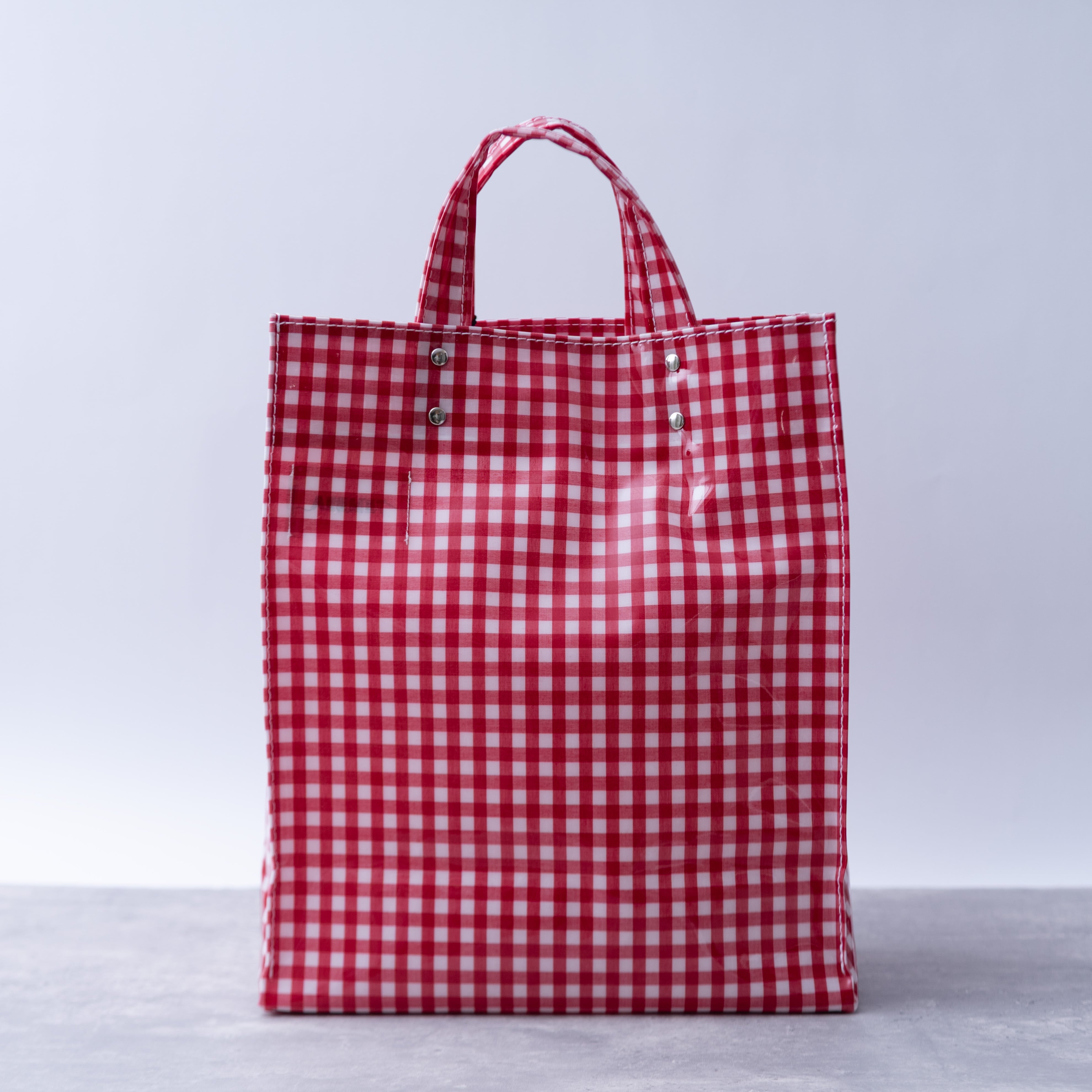 テンベア tembea ペーパートートバッグ　ギンガムチェック パープル テンベア tembea ペーパートートバッグギンガムチェック パープル