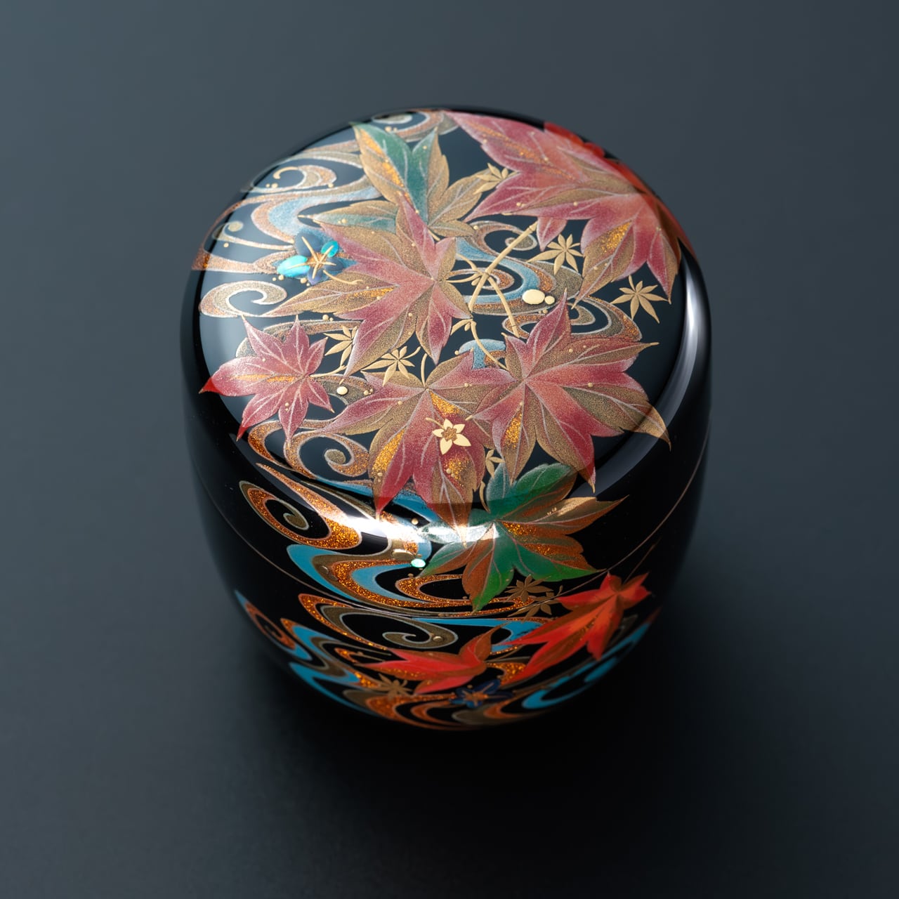 棗 近江八景　利休棗　茶平一斎　輪島塗　漆芸　共桐箱 棗 近江八景 利休棗 茶平一斎 輪島塗 漆芸 共桐箱