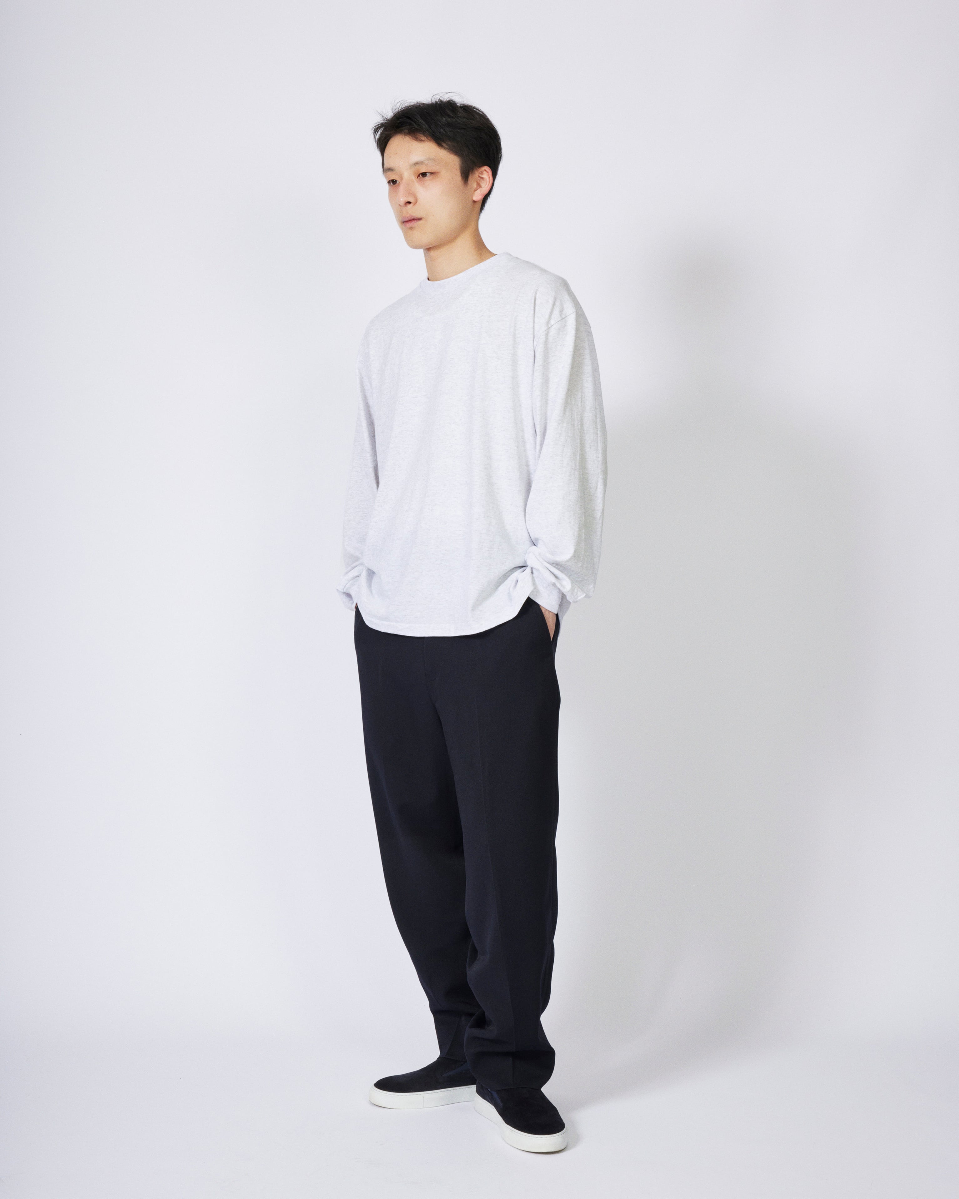 everyone american cotton long sleeve tee shirt (ASH) | everyone