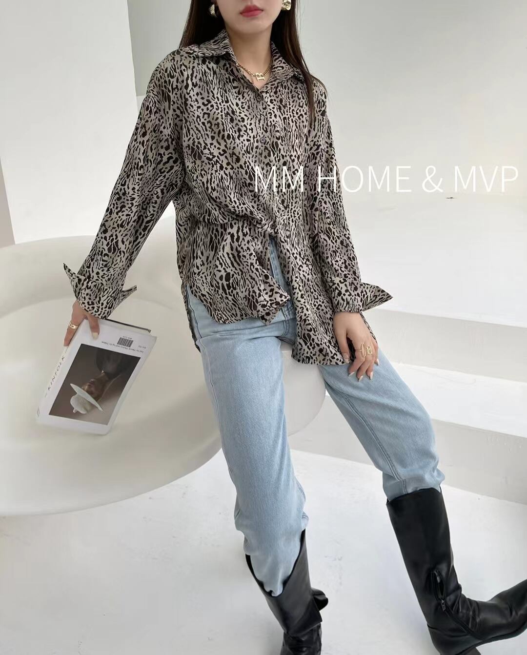 アニマルプリントブラウス　AJ42441-2085