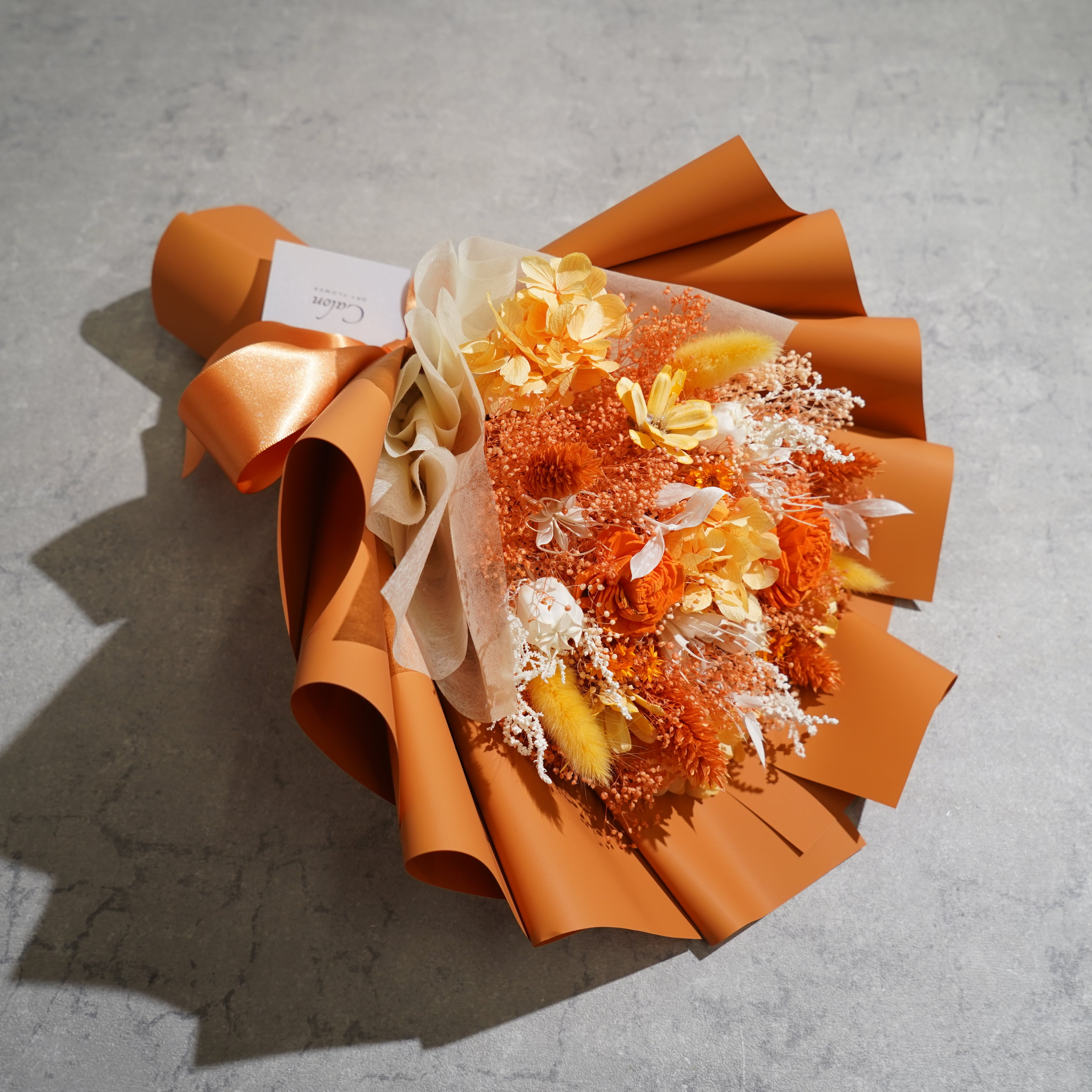 ドライフラワーの花束 Mサイズ オレンジ M-582≪限定1点≫