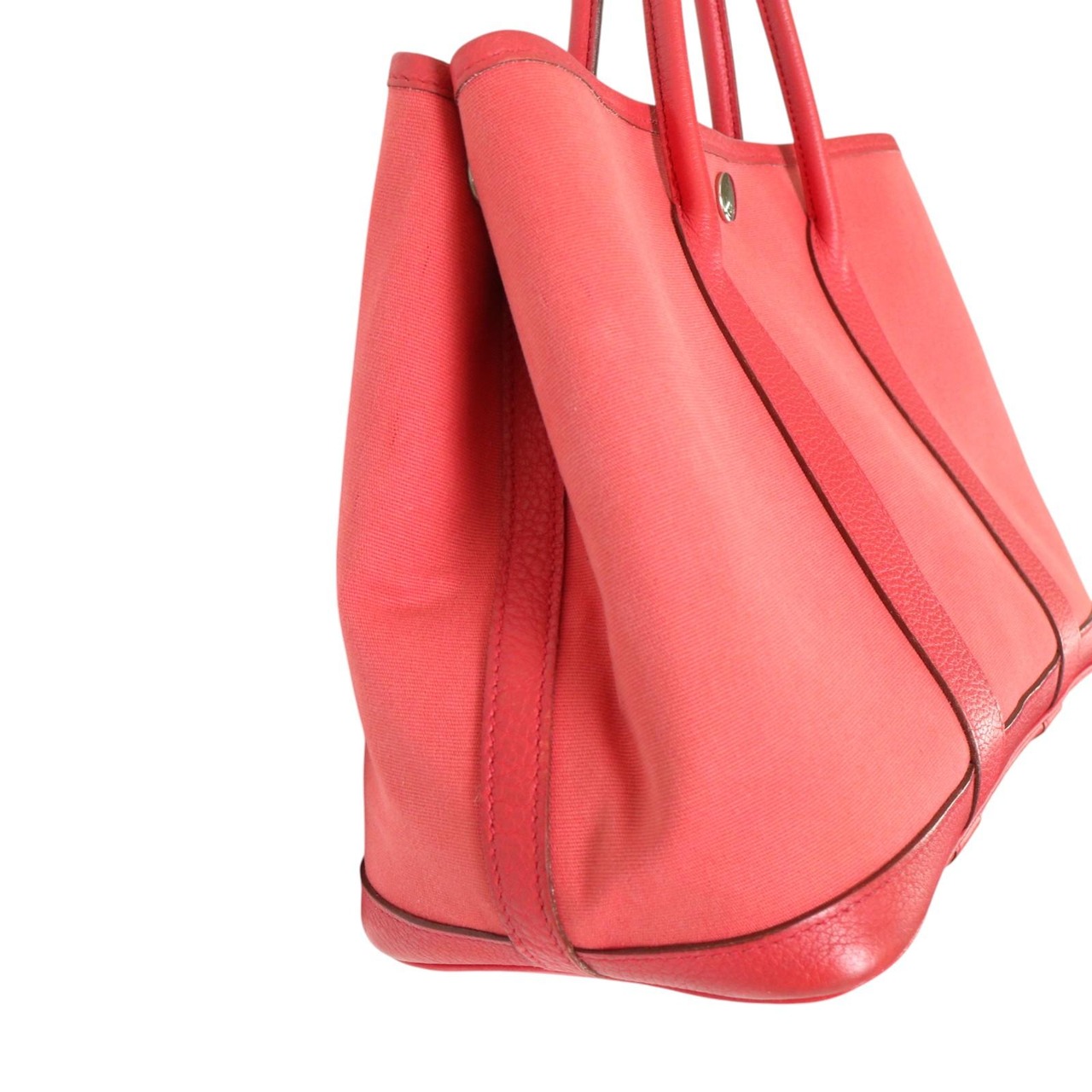 【最終処分SALE】HERMES エルメス   キャンバス ハンドバッグ ピンク A-7548