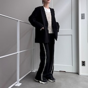 【受注予約:3月上旬入荷予定】サイドラインストレートイージーPT/ブラック