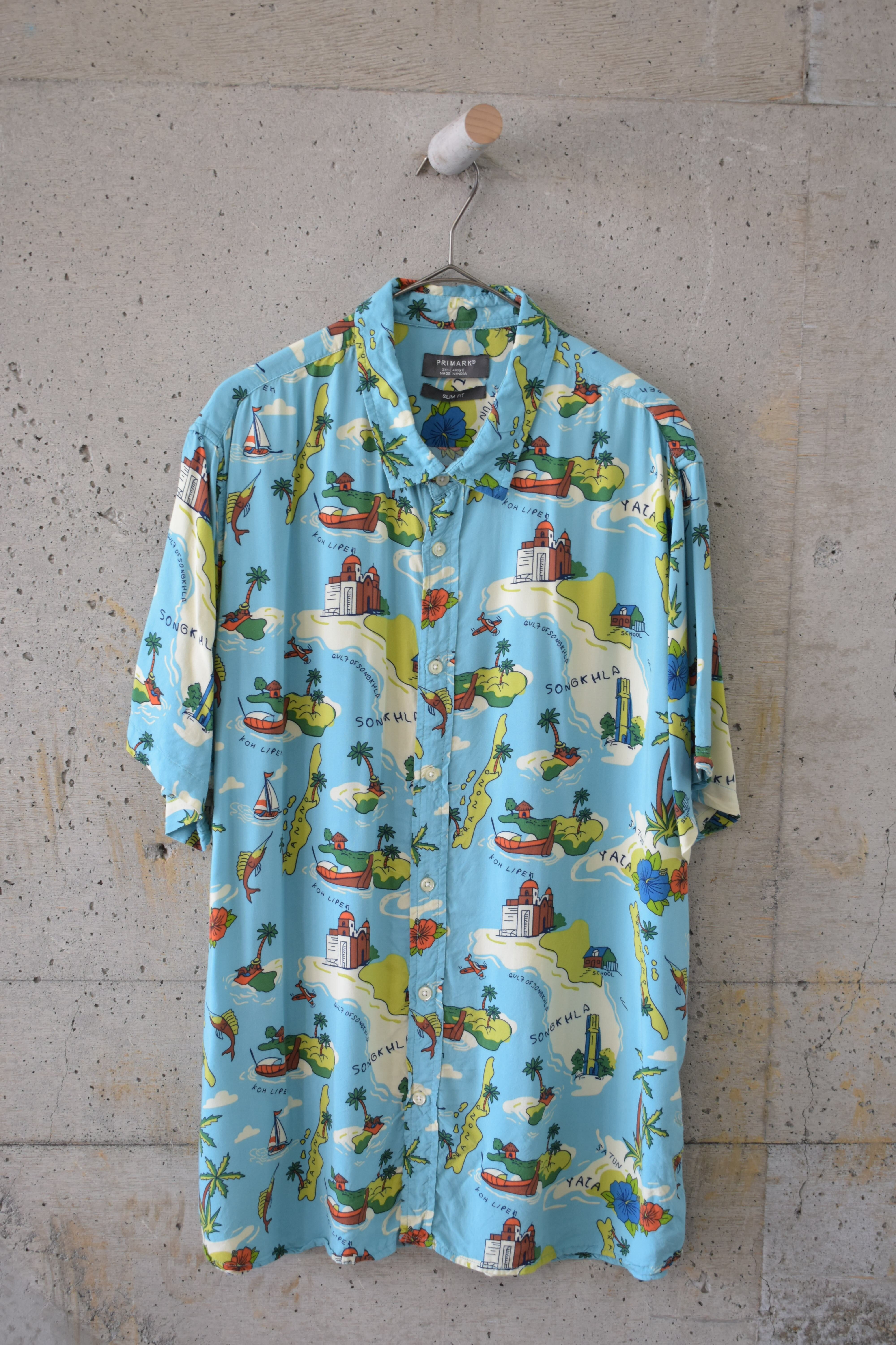 resort map pattern shirt