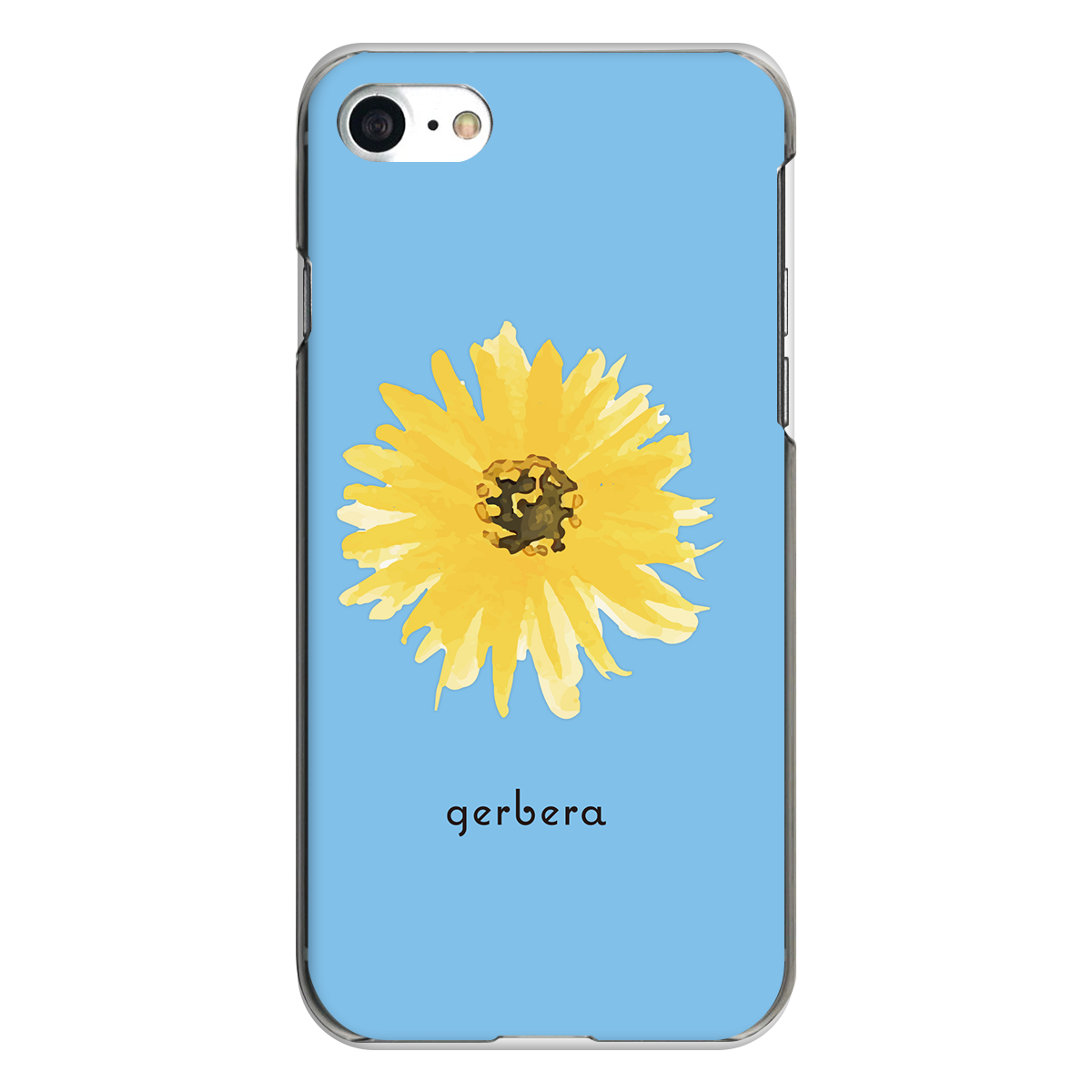 iPhone対応 スマホ ハードケース クリア ガーベラ・イエロー 花 デザイナーズ 【iPhone17 / iPhone16e / AQUOS / Xperia 他 iPhone / Android ほぼ全機種対応】 |desr2880
