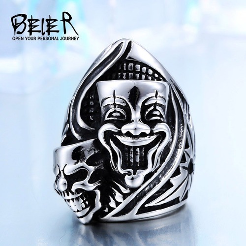 【送料無料】 メンズ リング 指輪 316L ステンレス デザイン 幸福 クラウン スケルトン バイカー 10000253