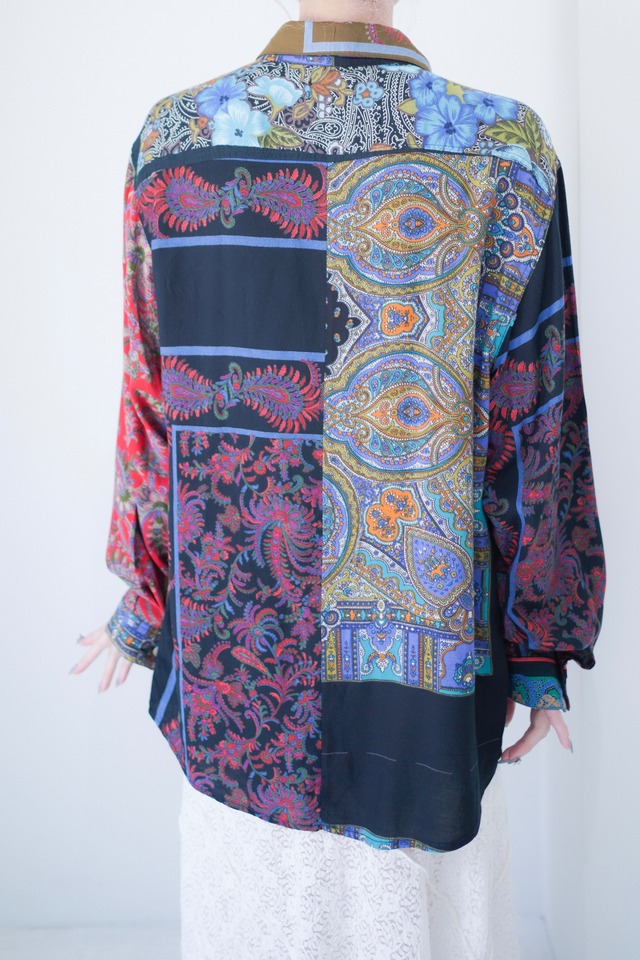flower paisley patchwork shirt