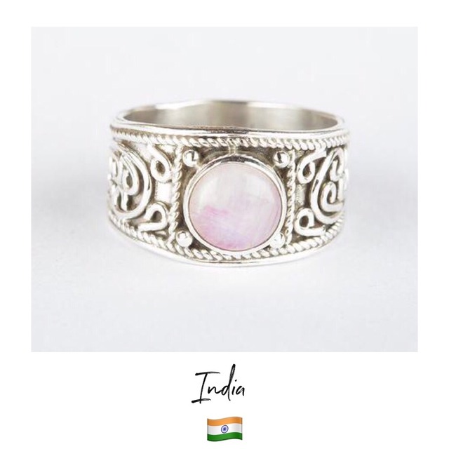 【Made in インド】天然石 ピンク リング ⁑ pink gemstone ring