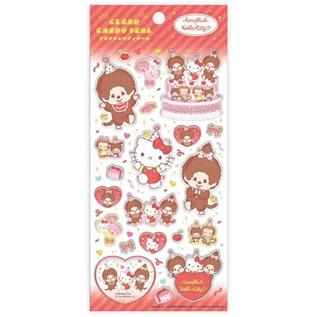 【ロット販売】【10入】クリアキャンディシールモンチッチ×ハローキティ/パーティー(8821050)