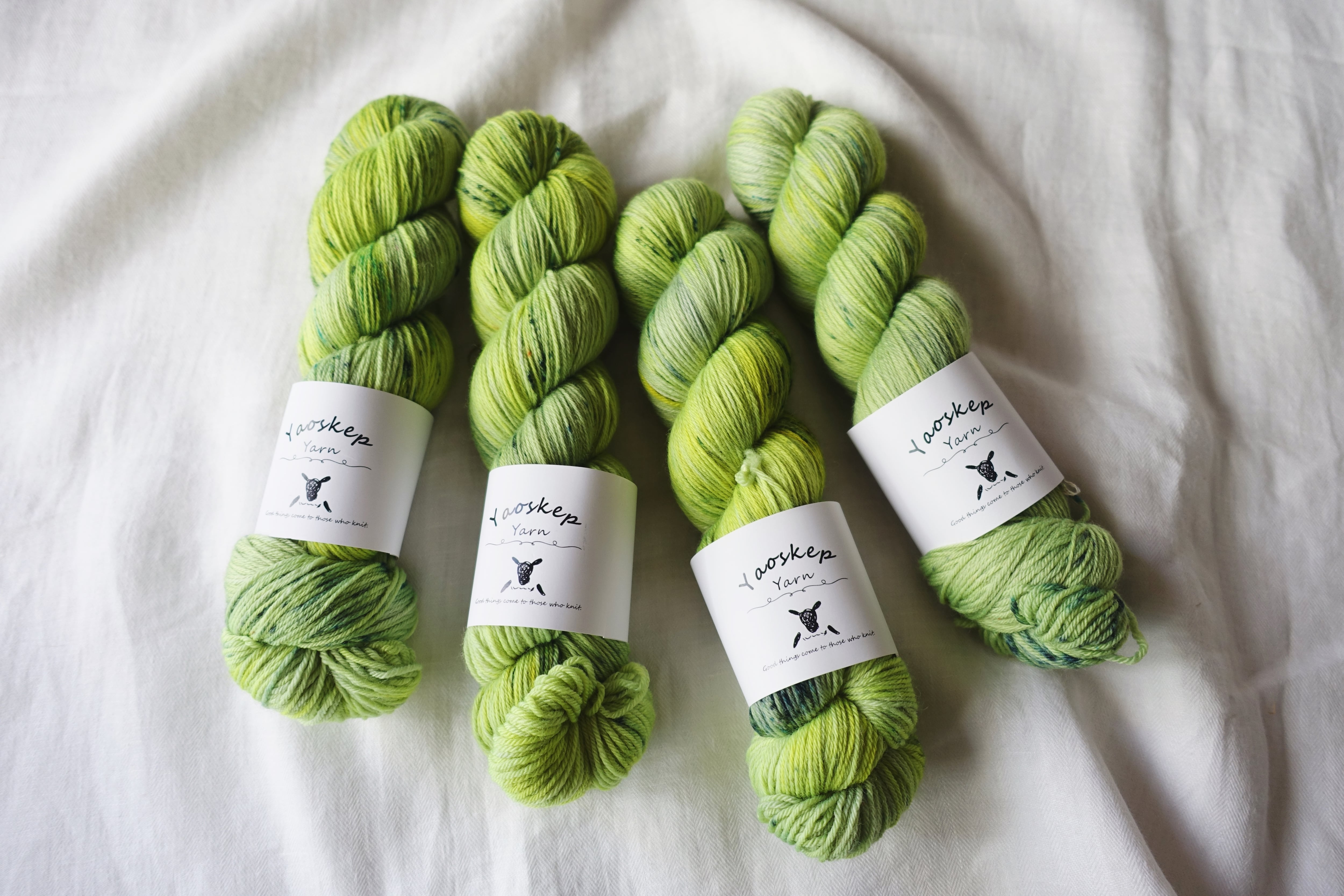 手染め毛糸]SperwashMerino100_4PLY_Green peas | 手染め毛糸のYaoskep