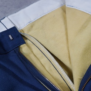 【DEAD STOCK】80s Dickies 874 Flannel Lined work pants "made in USA" navy W36L32 古着