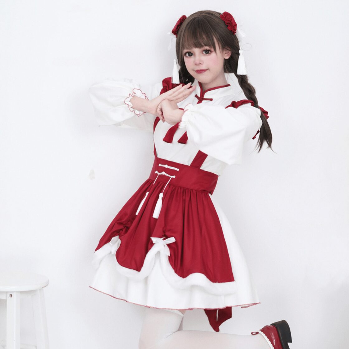 クリスマス 中華ロリータ メイド服 イベント コスプレ衣装 ガーリー 