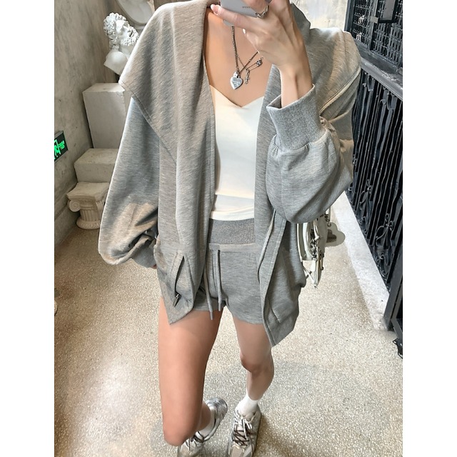 ビッグラペルパーカースウェットセットアップ（単品購入可)［S-L］