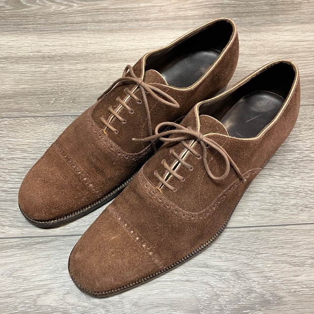 RYOTA HAYAFUJI PUNCHED "Bespoke" CAP-TOE SUEDE SHOES