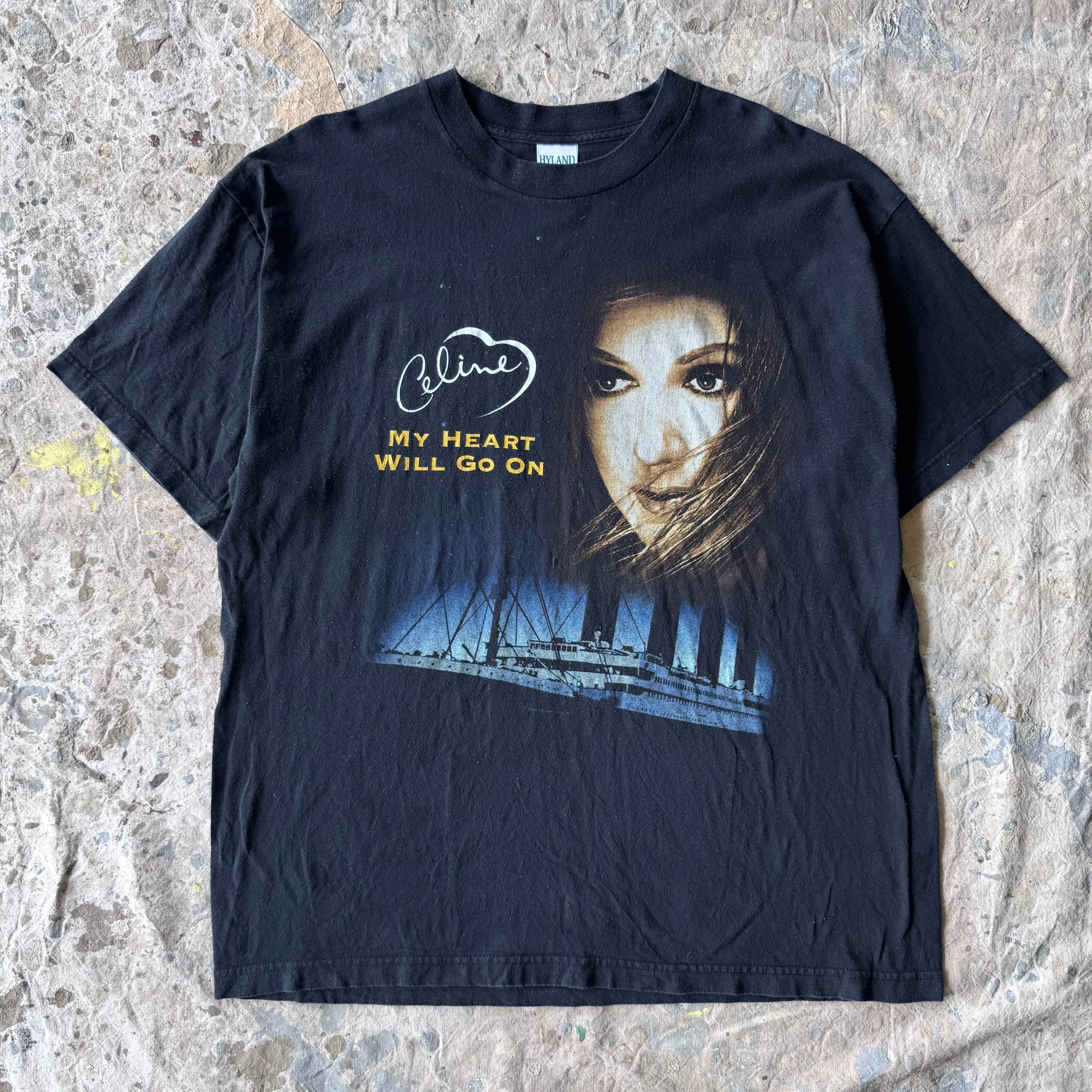 メンズ HYLAND VINTAGE セリーヌディオン タイタニック Tシャツ XL