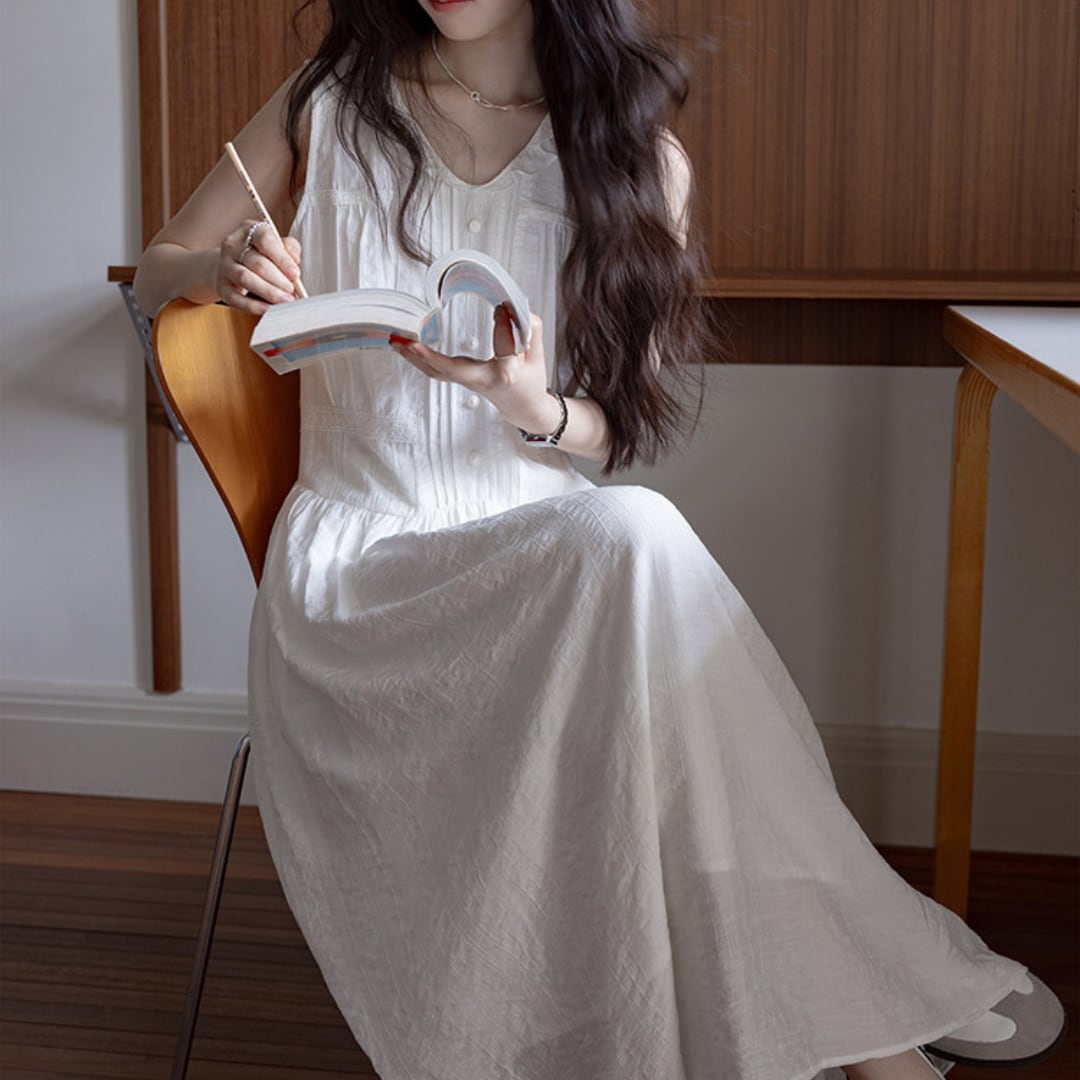 gathered long dress