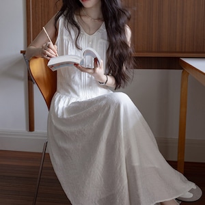 gathered long dress