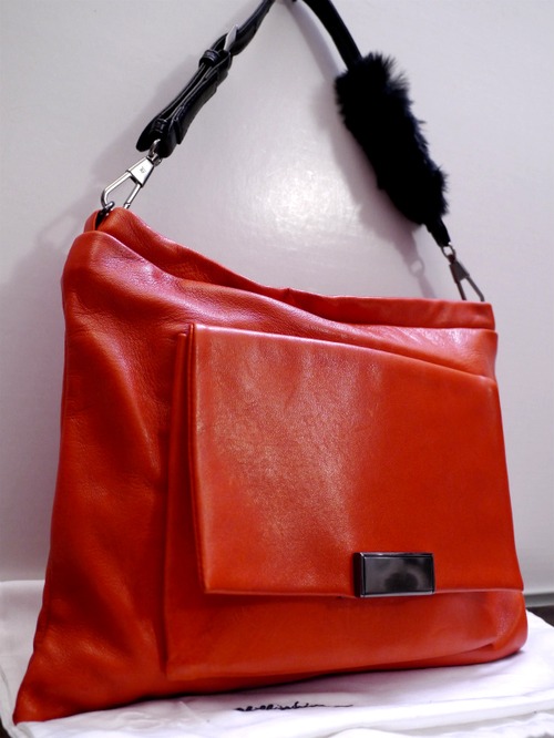 レア◆3.1PhillipLim 3.1フィリップリム ファーストラップデザイン 2way レザー バッグ 赤x黒◆ ファーストラップが可愛らしい2wayモデル♪