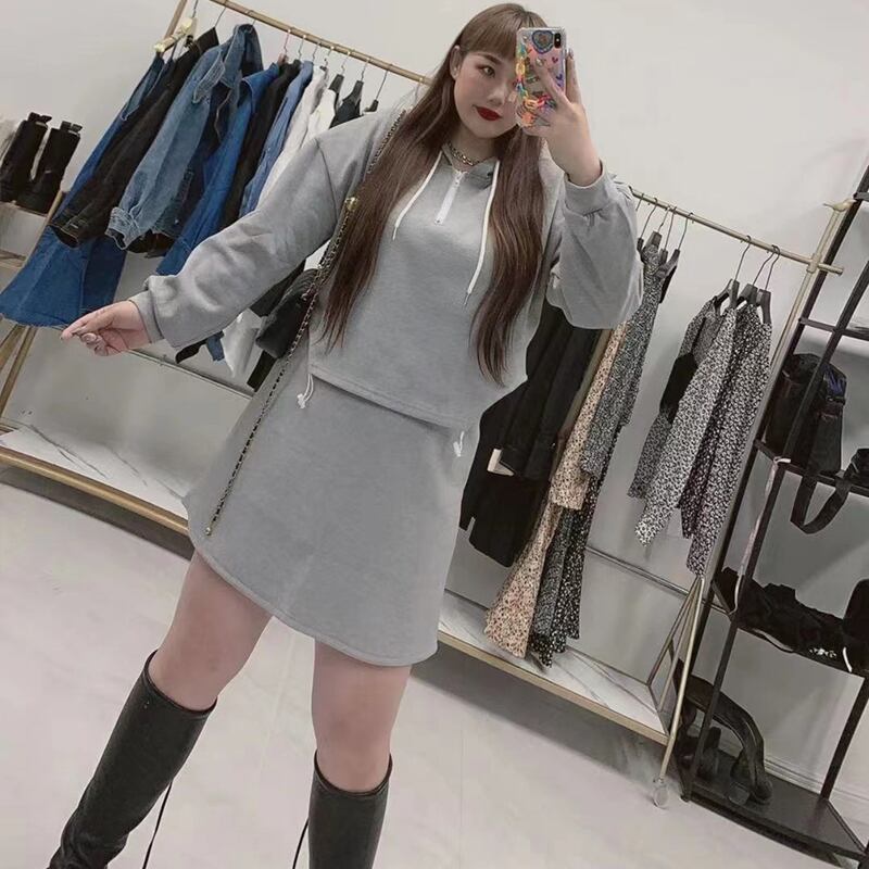 スタイルドレス フードセーター スカート ミックスインファッション17030065377