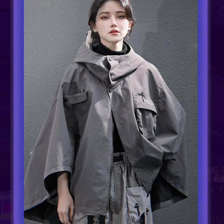 サイバーパンク ジャケット フード付き ゆったり ユニセックス パンク