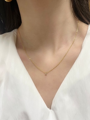 tiny zircon necklace【3COLOR】