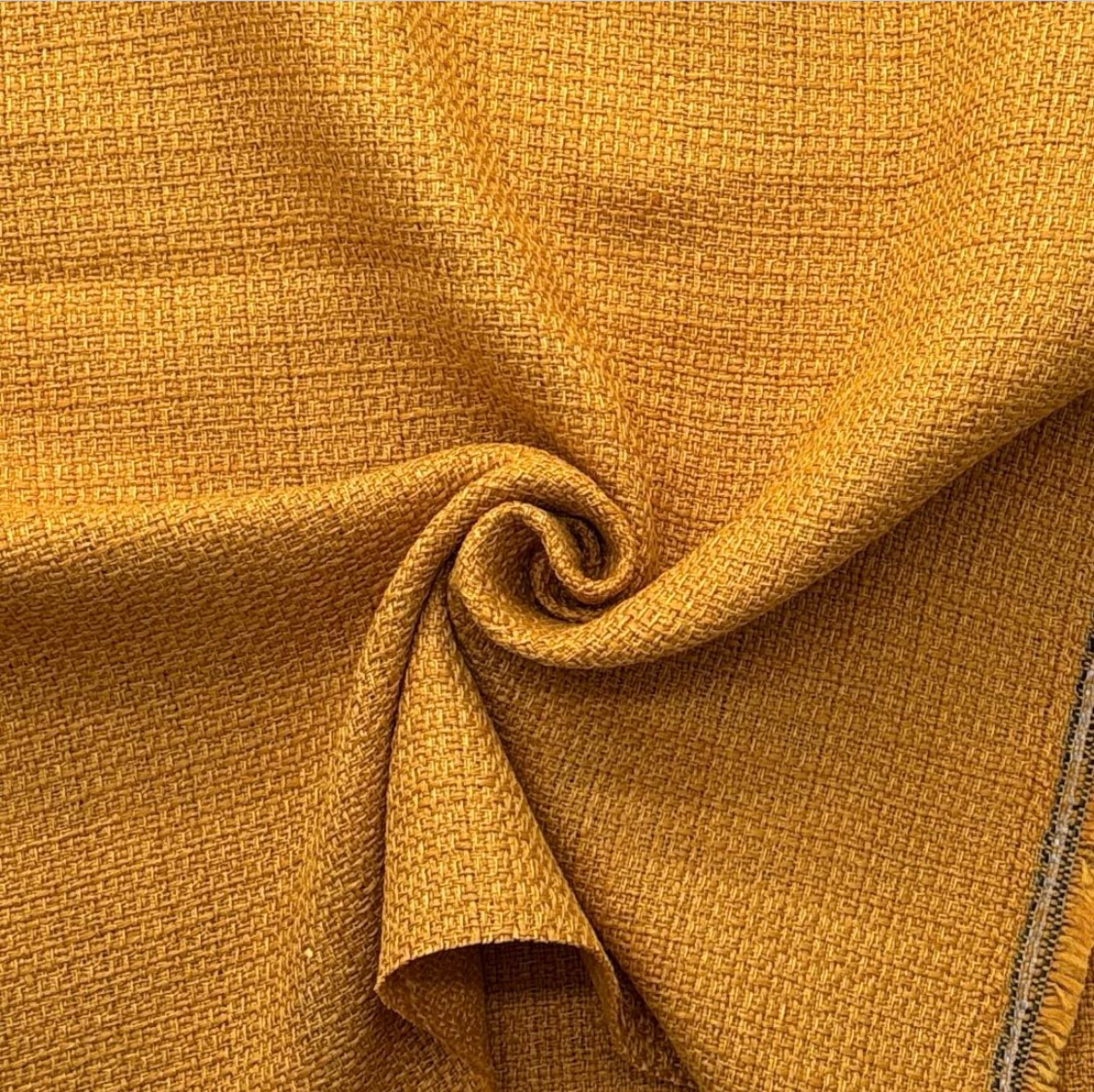★TB319◆2m◆ポリエステル混ファンシーツイード生地◆マスタードブラウン