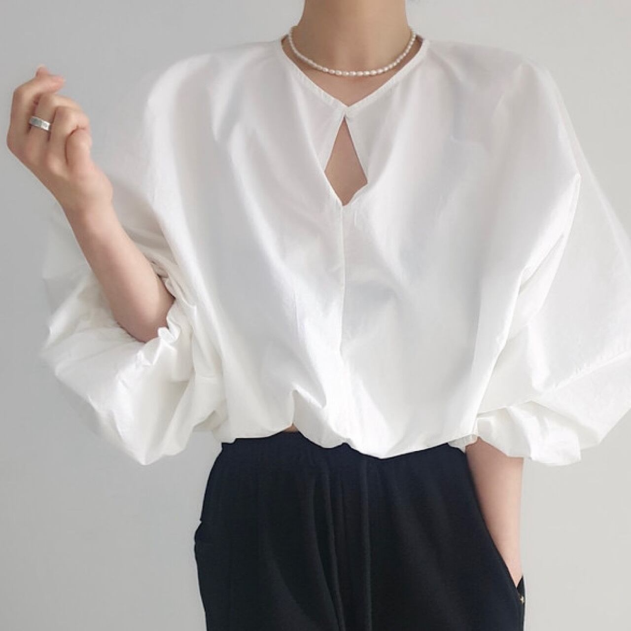 ルーズランタンスリーブ日焼け止めシャツトップ YH8211