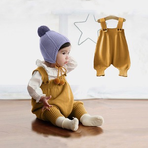 【BABY&KID】春新作ミニマリズム純色ニットサロペット