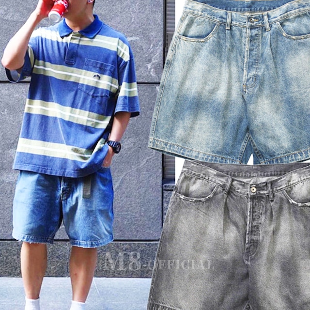 Nissan Washed Raw Denim pants 2color M0811