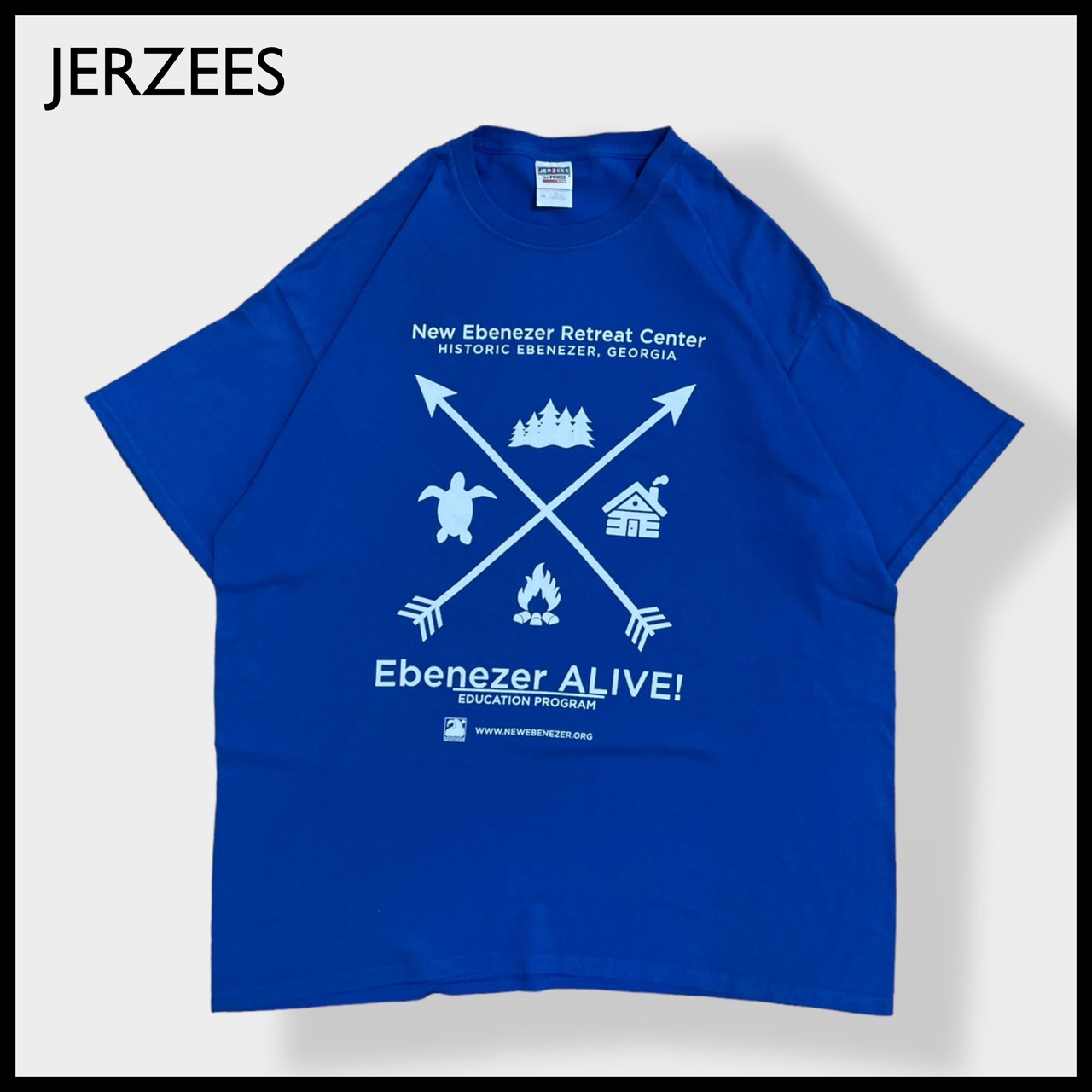 【JERZEES】プリント Tシャツ ニューエベニーザーリトリートセンター 保養施設 XL ビッグサイズ 半袖 US古着