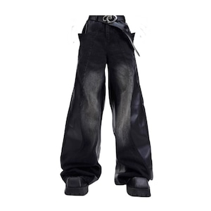 High quality side fake leather pants