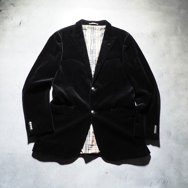 ” Burberry Black Label ” Black gloss Beautiful silhouette velours  jacket