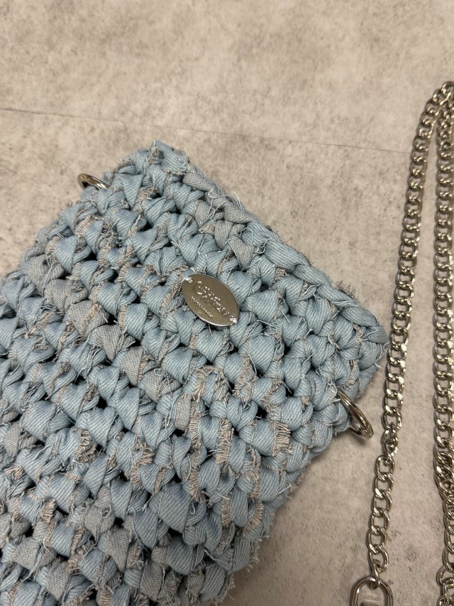 《1点もの》denim  phone holder / sky blue