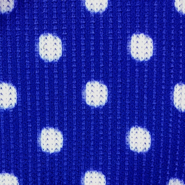 「お洒落なリブ生地」シリーズ「ドット」■RB ドット(ネイビー)紺色　110cm巾×50cm単位