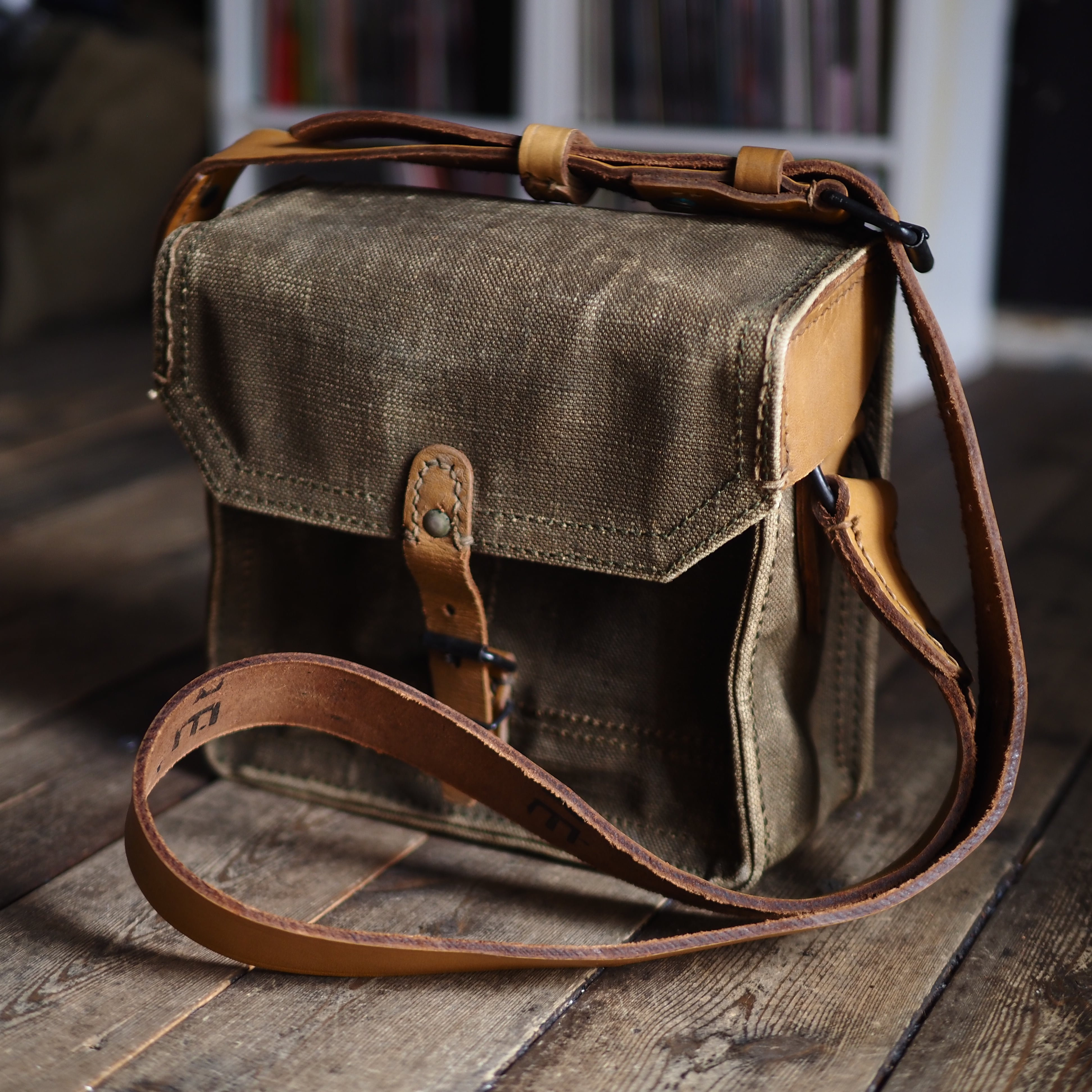 1950's-60's French Army Heavy Canvas × Leather Shoulder Bag