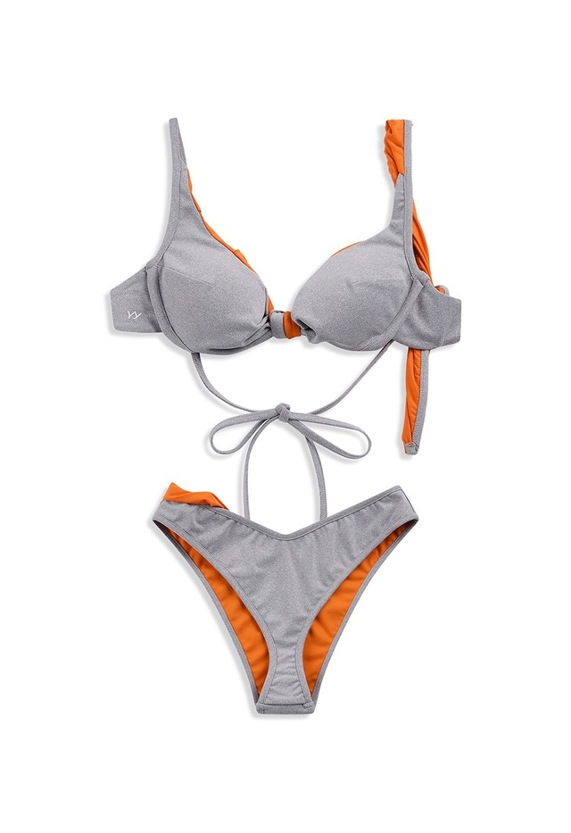 [OPEN YY] YY SCRUNCHED BIKINI, GRAY 正規品 韓国ブランド 韓国通販 韓国代行 韓国ファッション オープン ワイワイ 日本 店舗