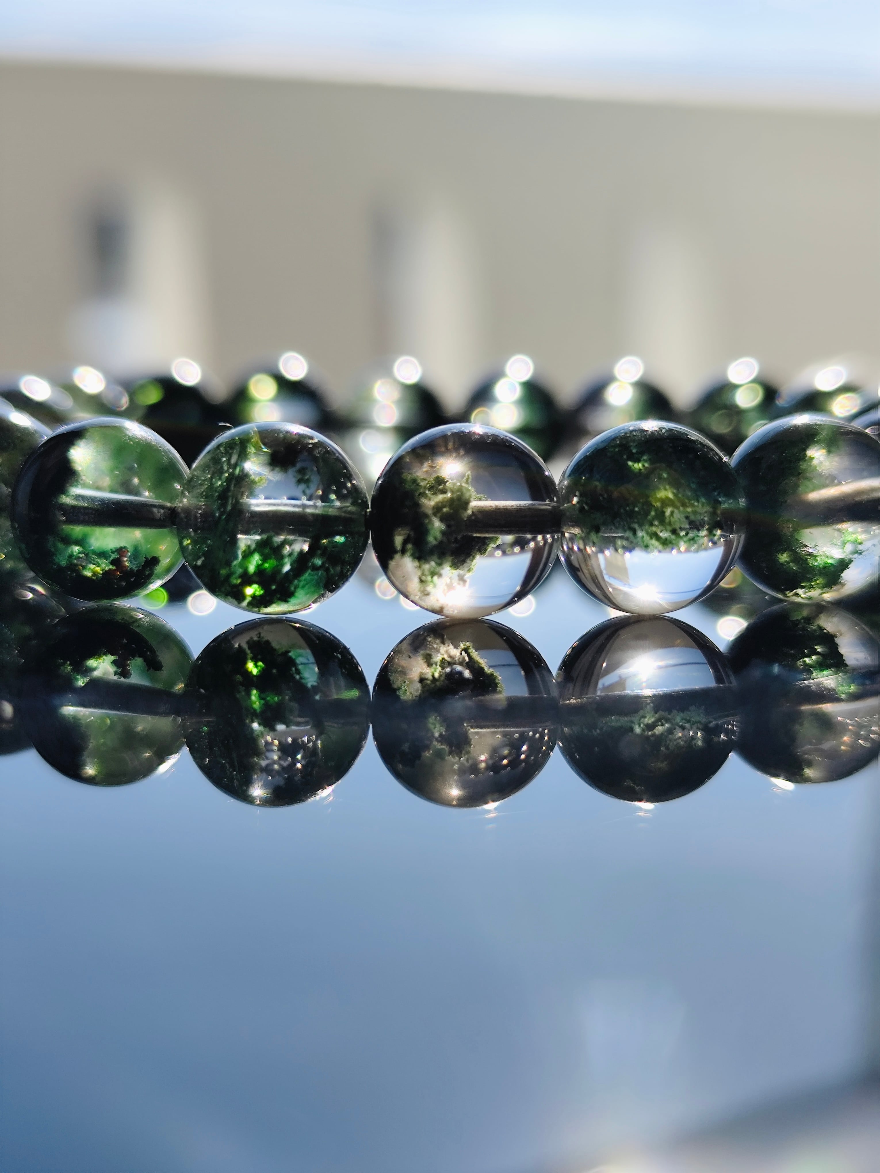 ◇虹◇グリーンガーデンクォーツ 庭園水晶 10ミリ K00680◇透明感