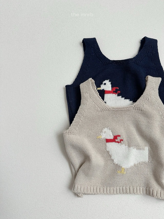 《予約》送料無料【minirobe】Duck Knit Vest