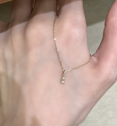 ネックレス レディース 18金仕上げ シルバー925 バーモチーフ ジルコニア 華奢 シンプル 金属アレルギー プレゼント ギフト