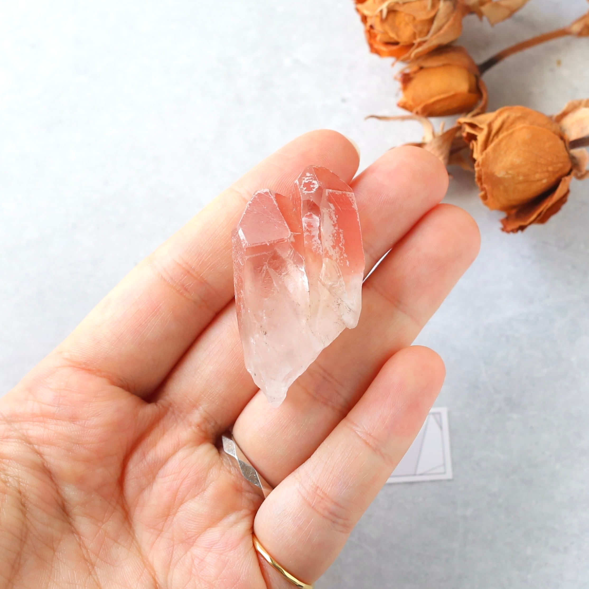 ツイン ディープピンクレムリアンシード 天然石 水晶 鉱物 一点物