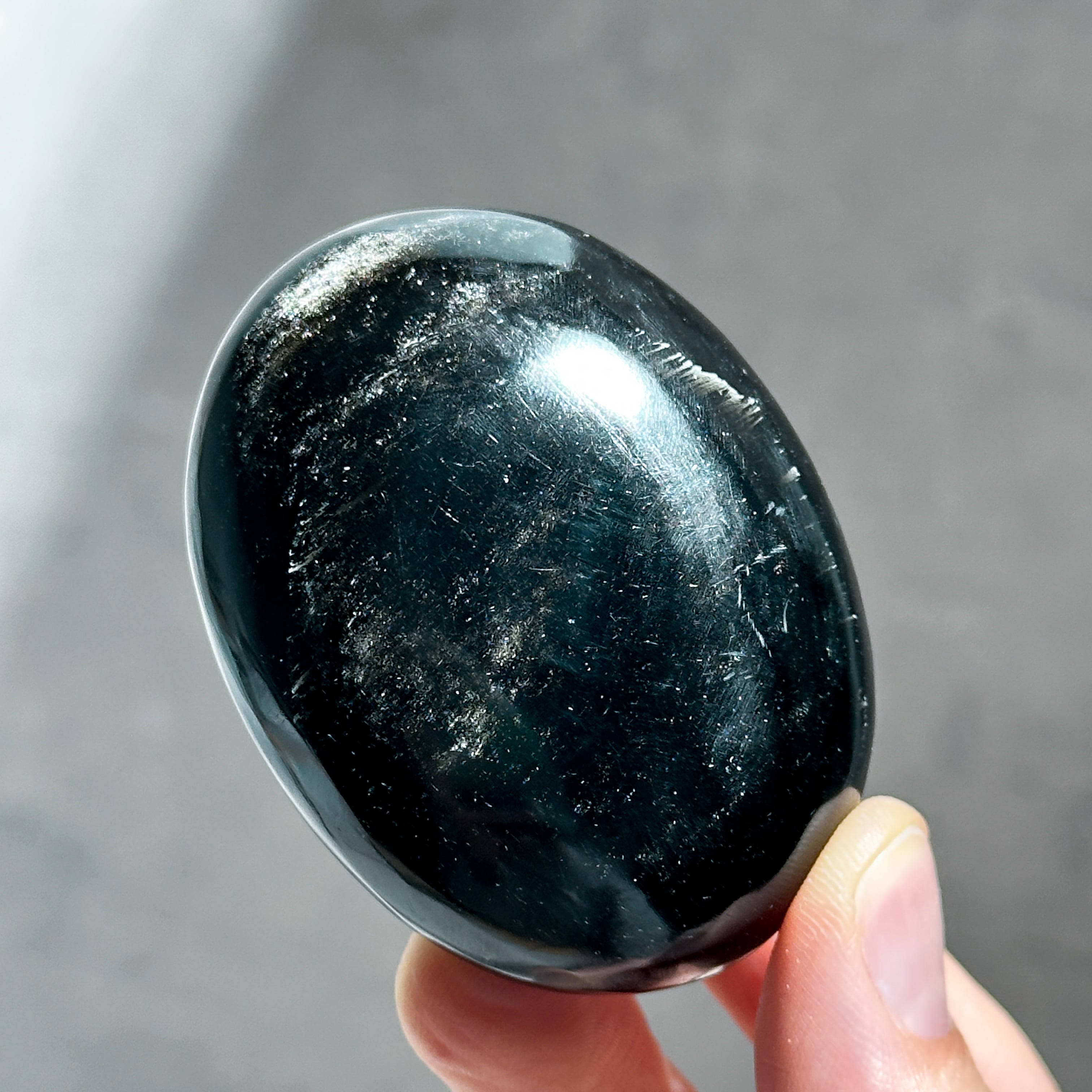 天然石　シルバーオブシディアン　象さん　2個セット⭐️2265 シルバーオブシディアン パーム03◇Silver obsidian◇天然石・鉱物